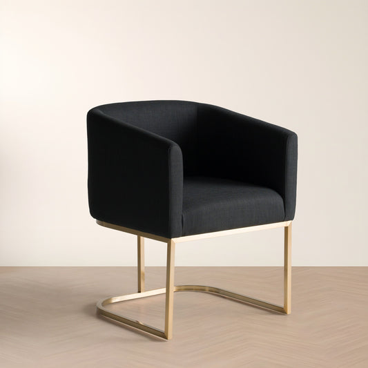 Yukon - Modern Black & Antique Brass Dining Chair