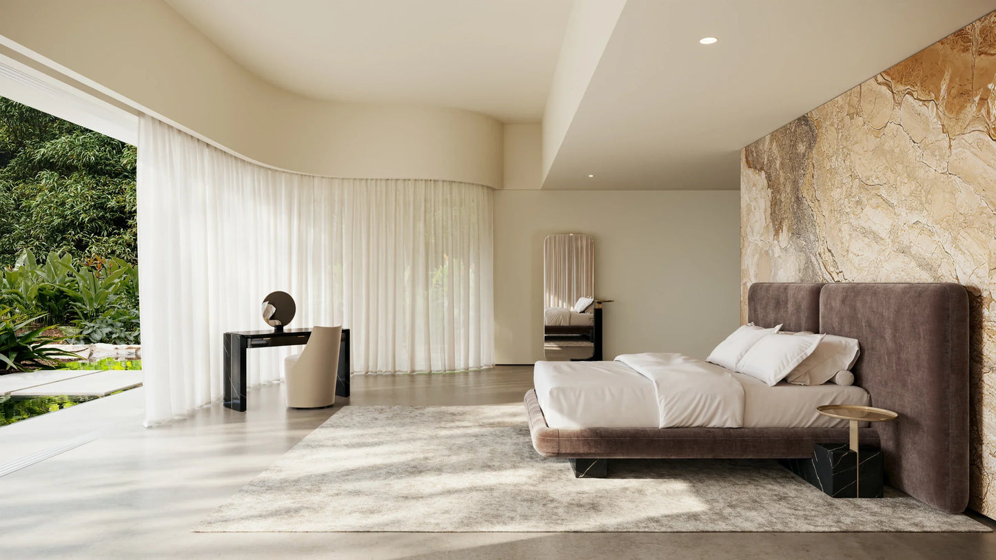 Overlap Uph 2 Pnl Qn Bed Dk Taupe