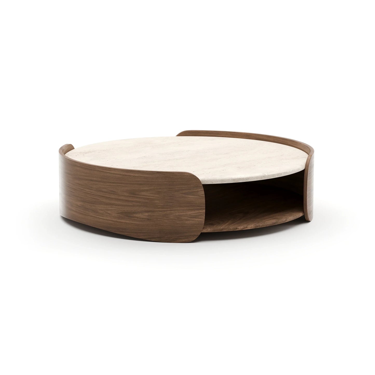 Fleur Open Cocktail Table W/Wood Shelf