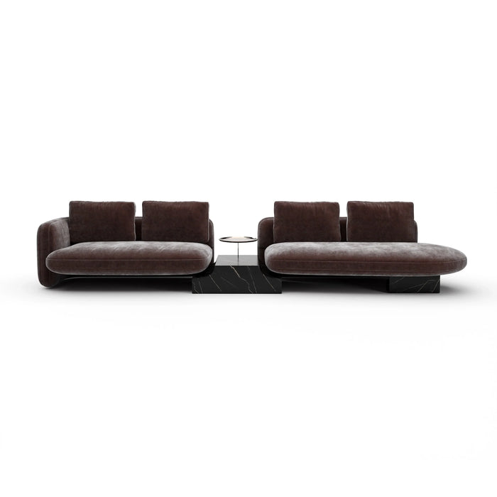 Overlap Right Bumper Sectional Dk Taupe