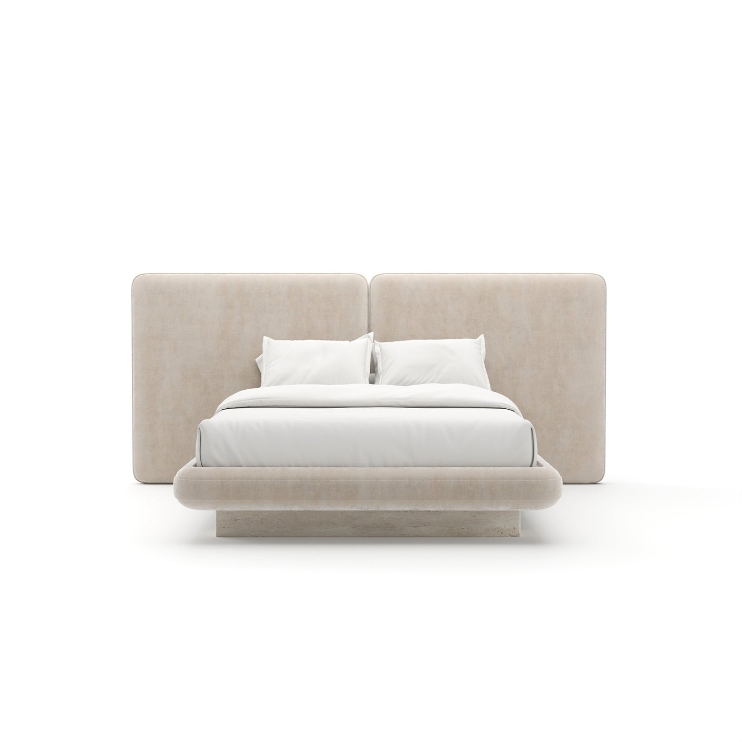 Overlap Uph 2 Panel Qn Bed Ivory
