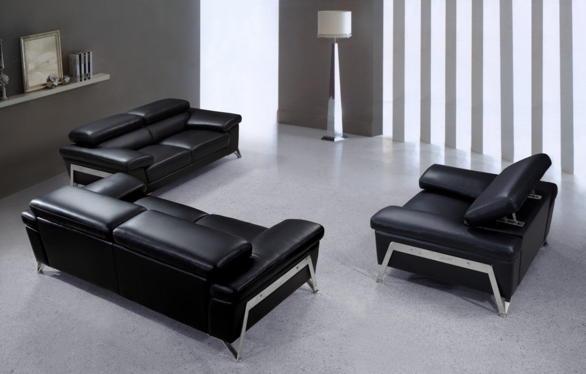 Encore Modern Black Leather Chair