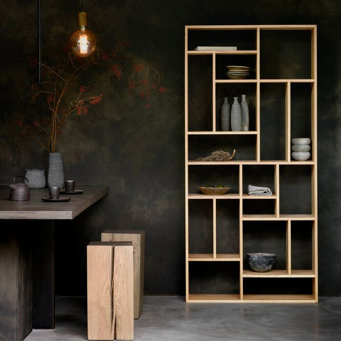 Small Oak M-Rack Bookcase