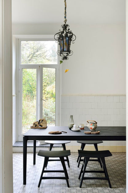 95" Oak Black Bok Dining Table