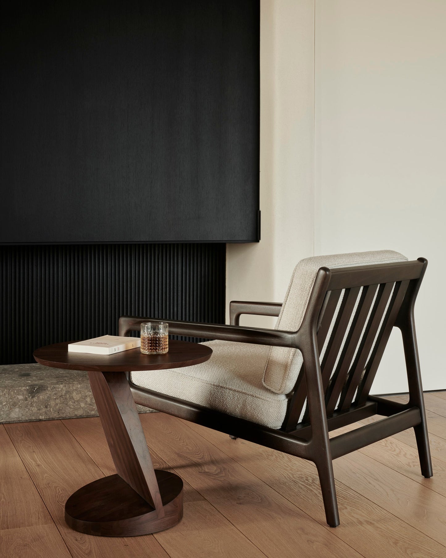 Brown Oblic Side Table