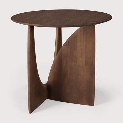 Brown Geometric Side Table