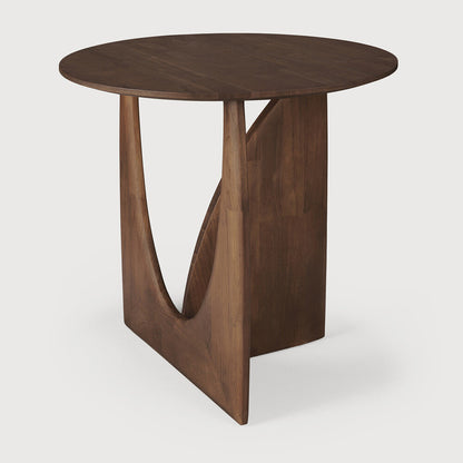 Brown Geometric Side Table