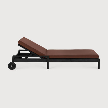Burgundy Teak Black Jack outdoor adjustable lounger