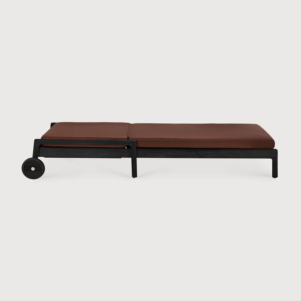 Burgundy Teak Black Jack outdoor adjustable lounger
