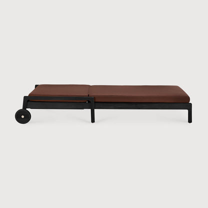 Burgundy Teak Black Jack outdoor adjustable lounger