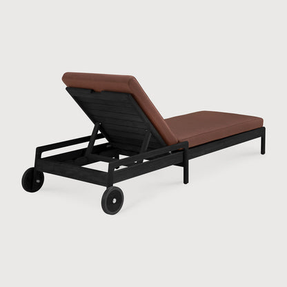 Burgundy Teak Black Jack outdoor adjustable lounger