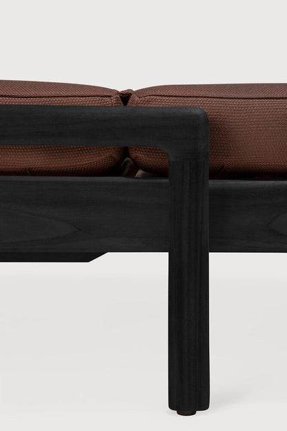 Burgundy Teak Black Jack outdoor adjustable lounger