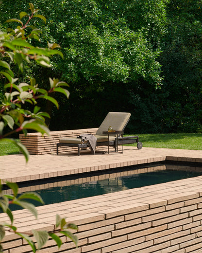 Green Teak Black Jack Outdoor Adjustable Lounger