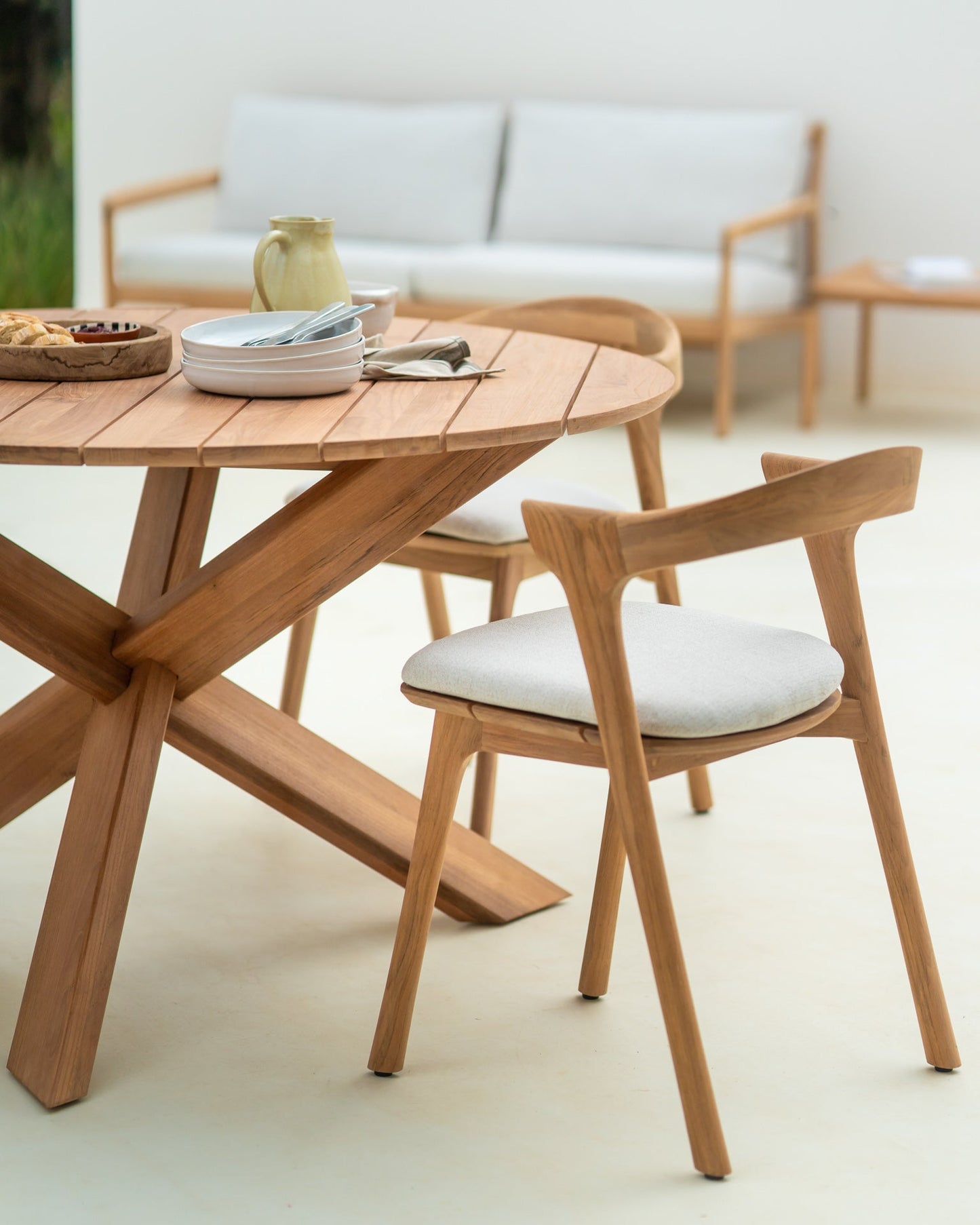 Off White Cushion Bok Outdoor Dining Chair