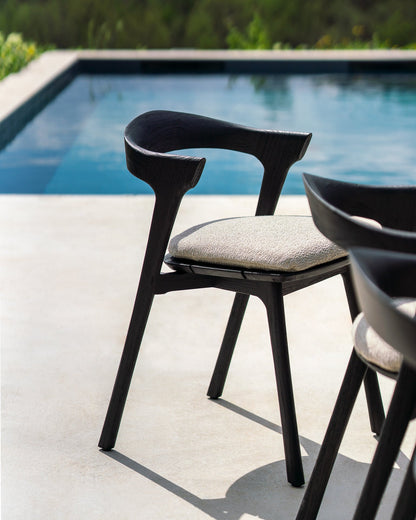 Natural Cushion Teak Black Bok Outdoor Dining Chair