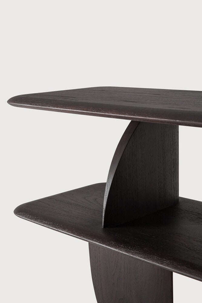 Brown Geometric Sofa Console