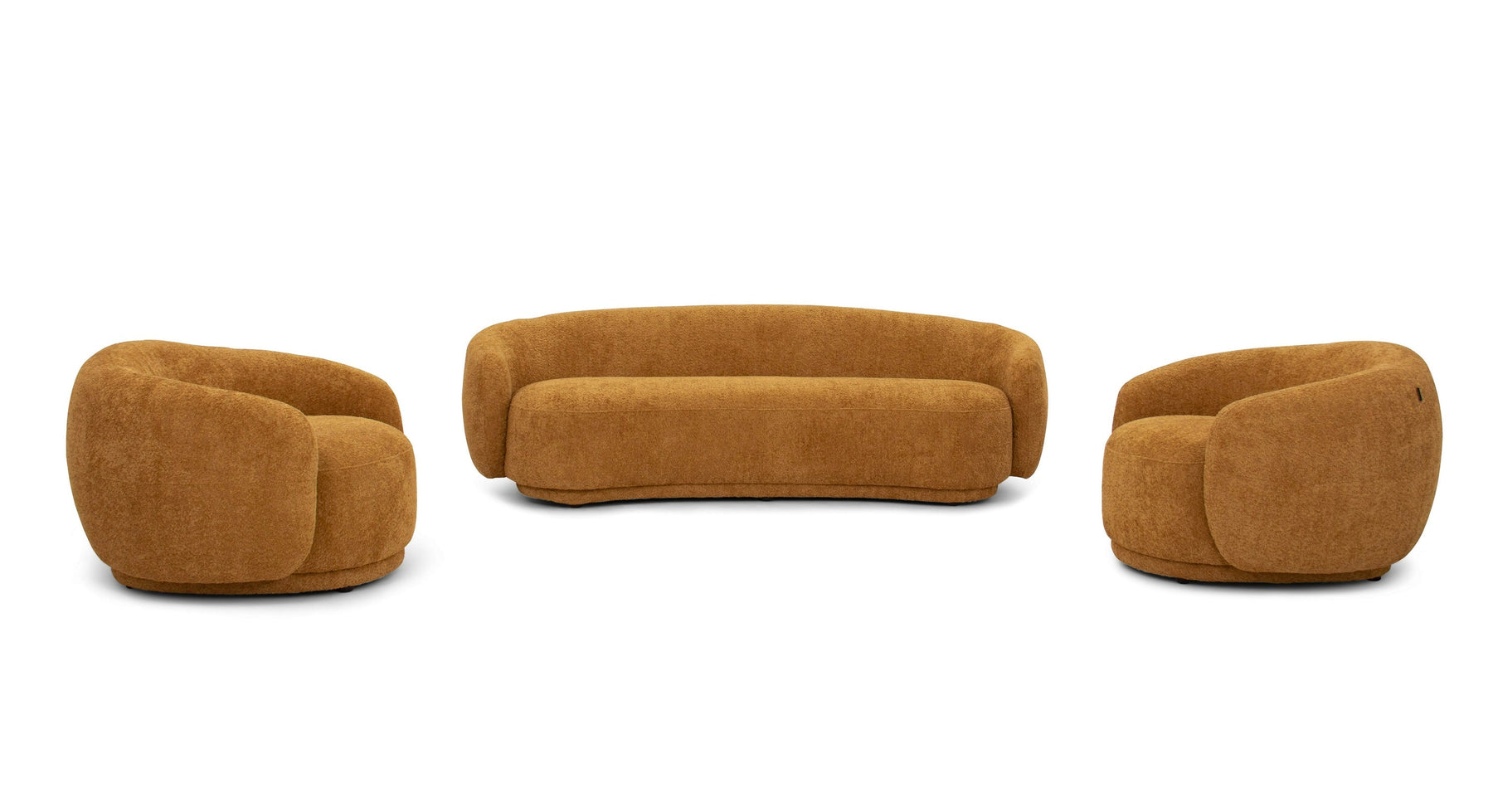 Andrew - Modern Orange Fabric Sofa Set