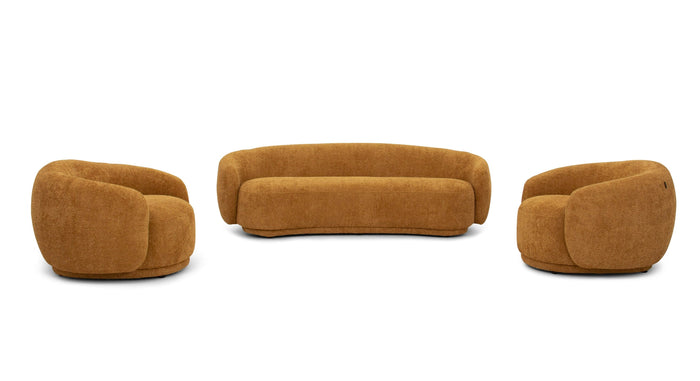 Andrew - Modern Orange Fabric Sofa Set