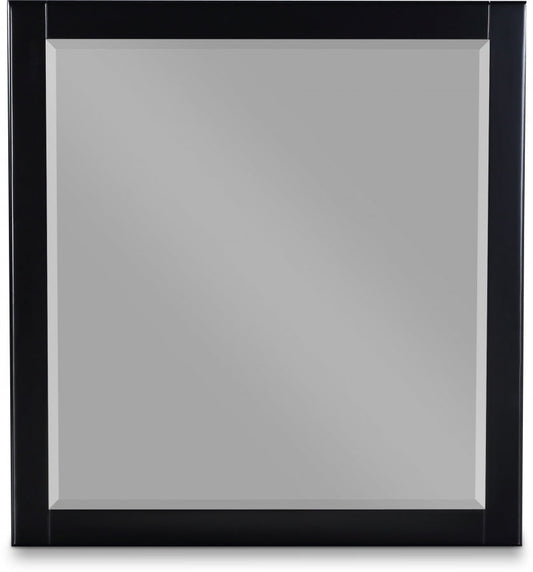 Zayne Wood Veneer Framed Mirror - Black