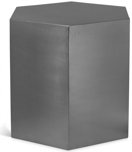 Hexagon Iron End / Side Table - Chrome
