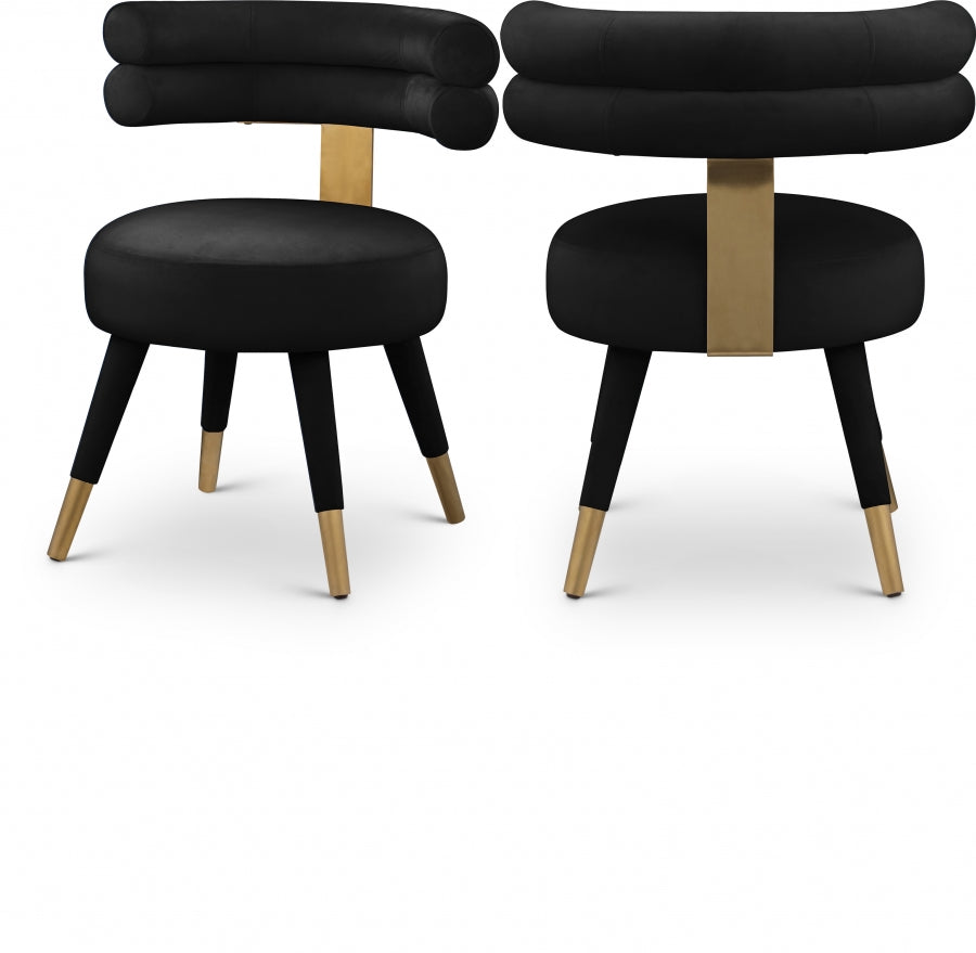 Fitzroy Velvet Upholstered Dining Chair - Black