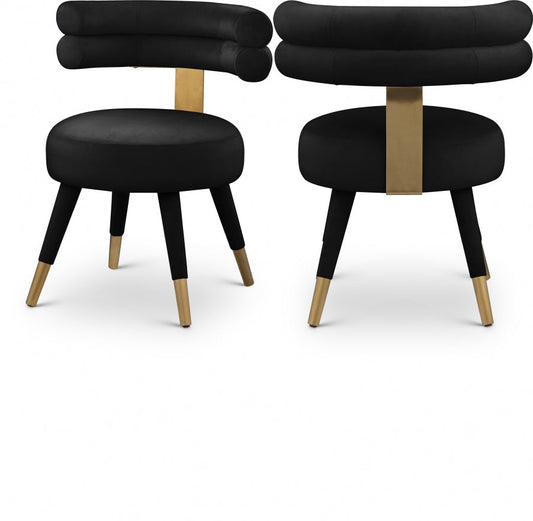 Fitzroy Velvet Upholstered Dining Chair - Black