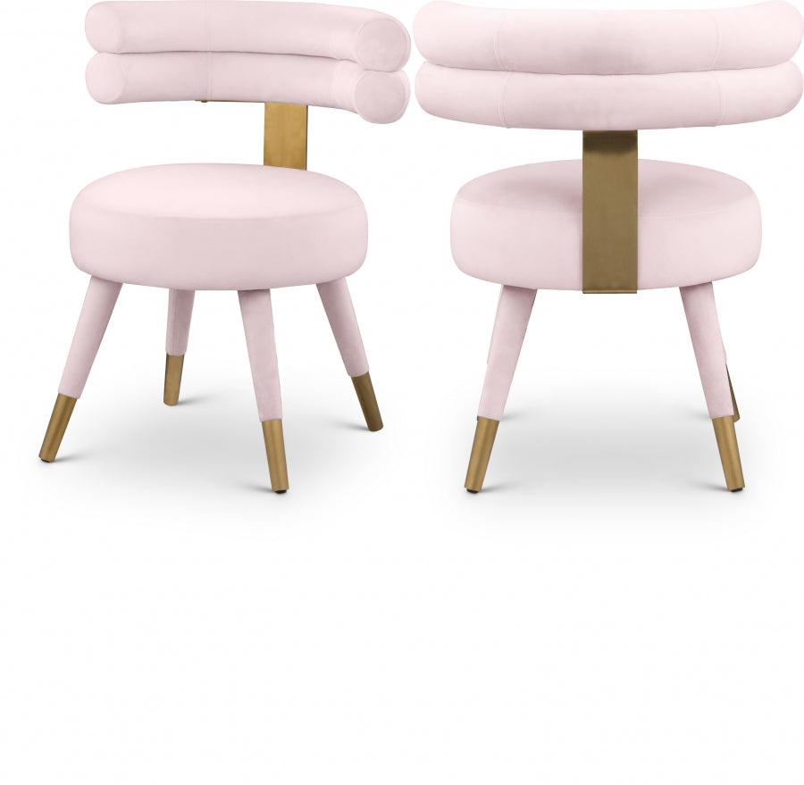Fitzroy Velvet Upholstered Dining Chair - Pink
