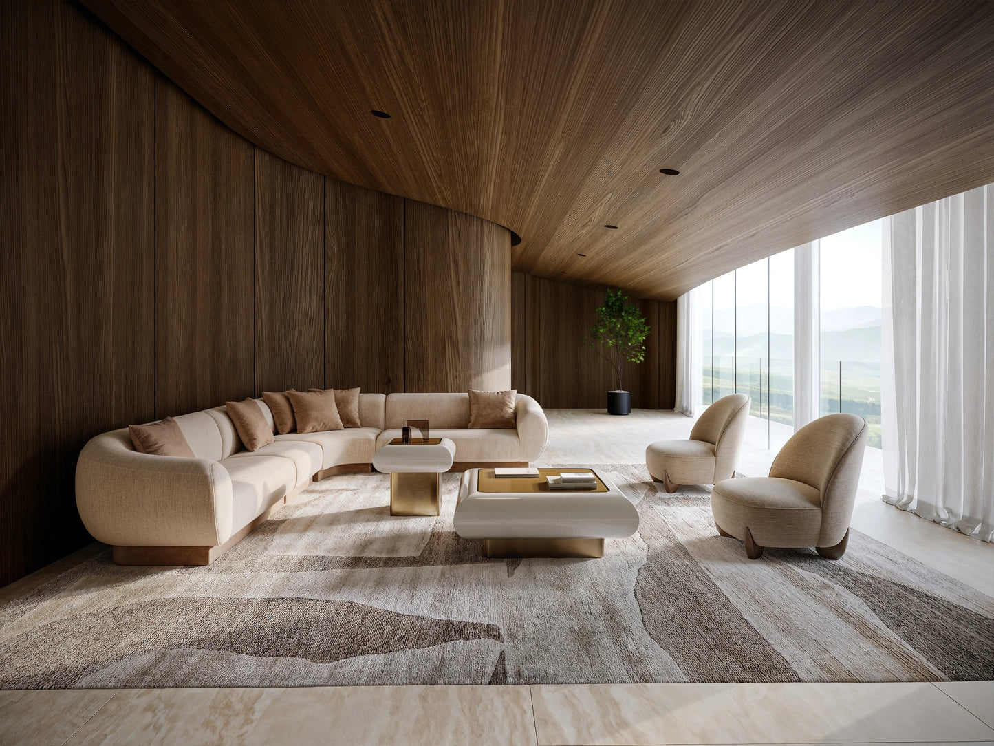 Seta Armless Chair Oatmeal