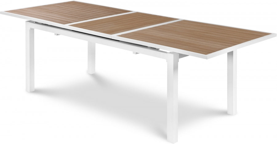 Nizuc 77" - 100.5" Aluminum Outdoor Patio Extendable Dining Table - Brown