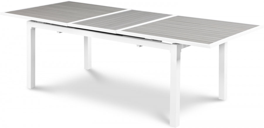 Nizuc 77" - 100.5" Aluminum Outdoor Patio Extendable Dining Table - Grey