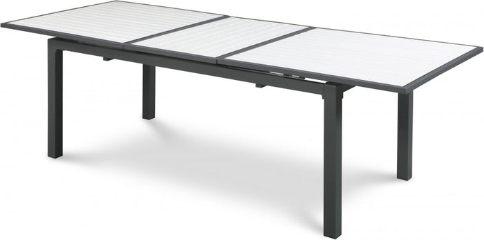 Nizuc 77" - 100.5" Aluminum Outdoor Patio Extendable Dining Table - White