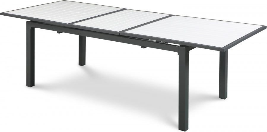 Nizuc 77" - 100.5" Aluminum Outdoor Patio Extendable Dining Table - White