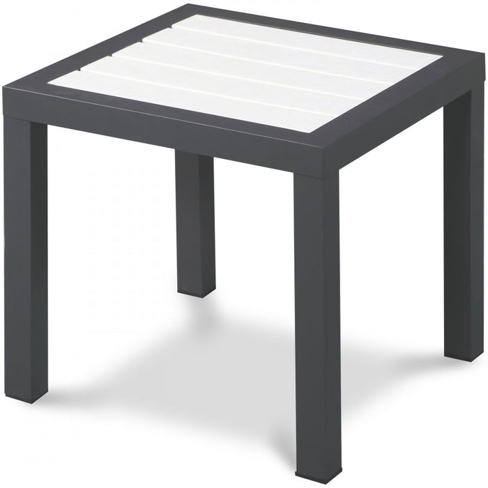 Nizuc Aluminum Outdoor Patio End Table - White