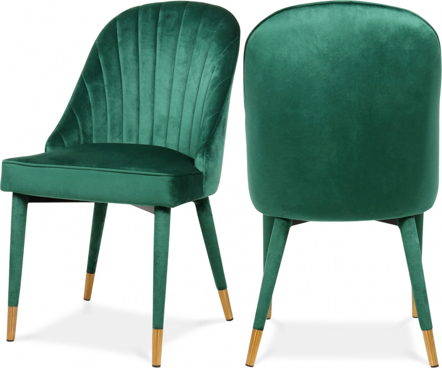 Belle Velvet Upholstered Dining Chair - Green