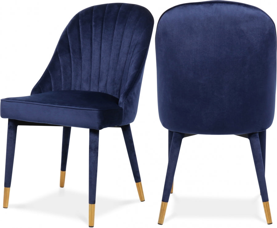 Belle Velvet Upholstered Dining Chair - Blue