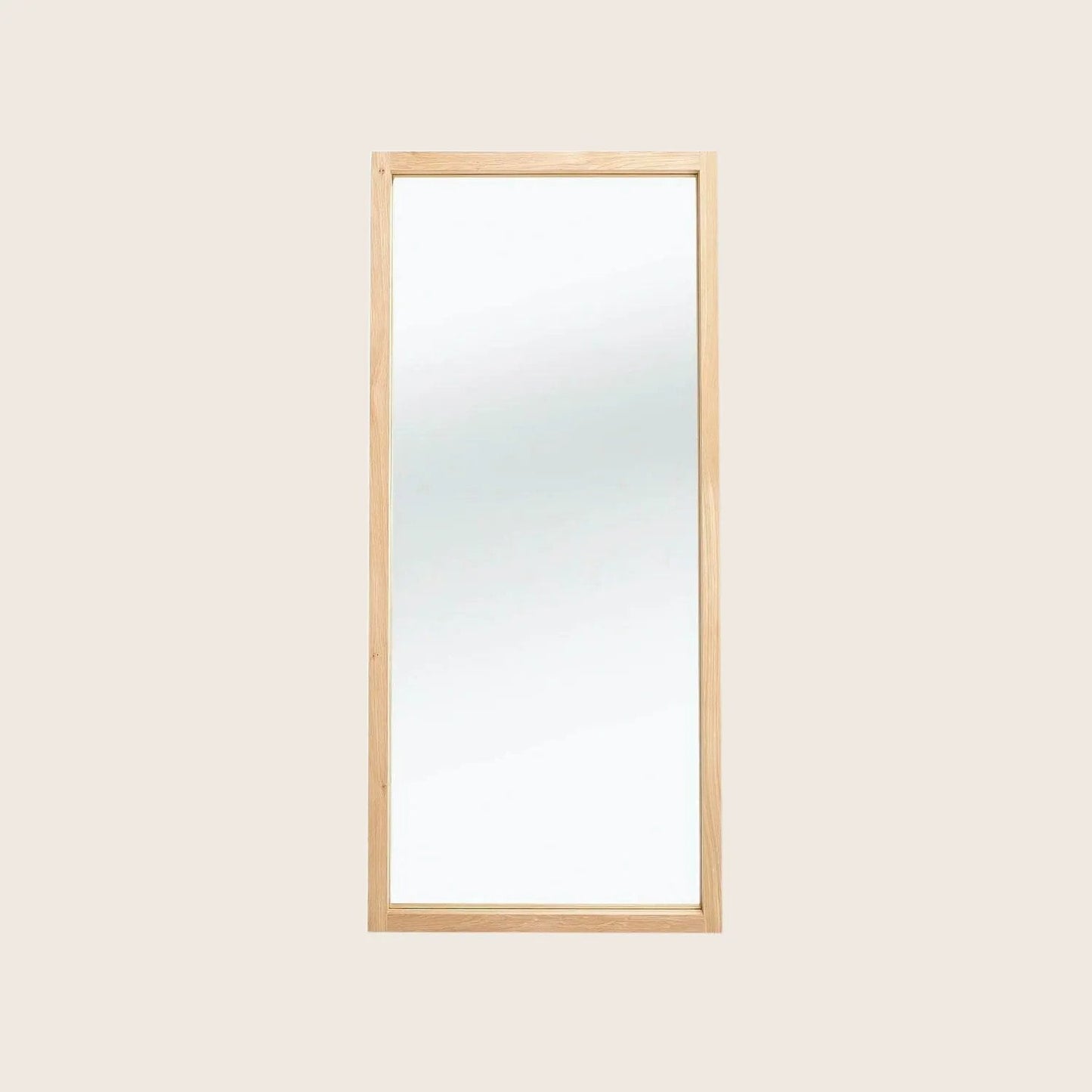 Oak Light Frame Floor Mirror