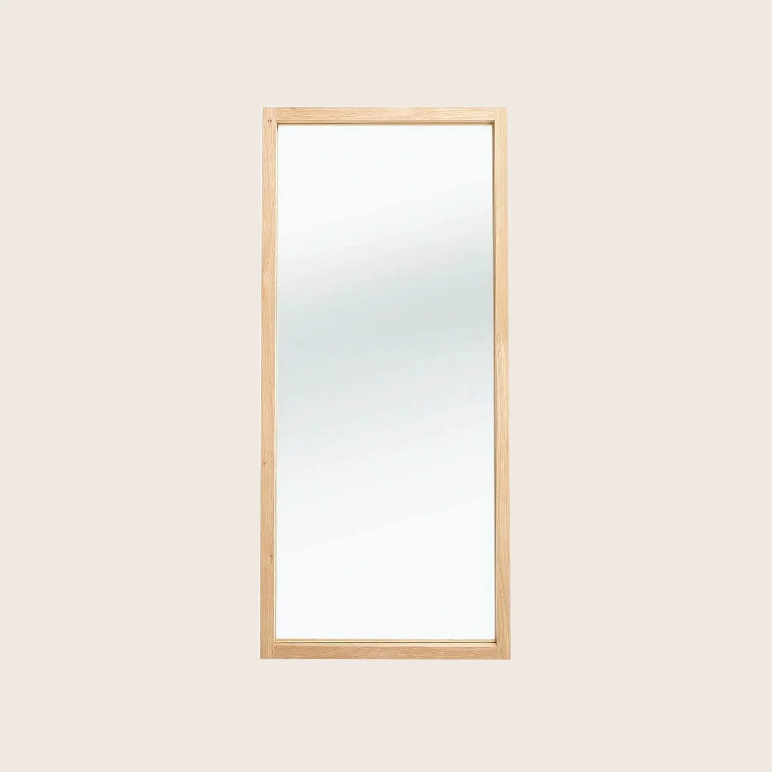 Oak Light Frame Floor Mirror