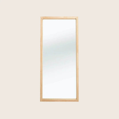 Oak Light Frame Floor Mirror