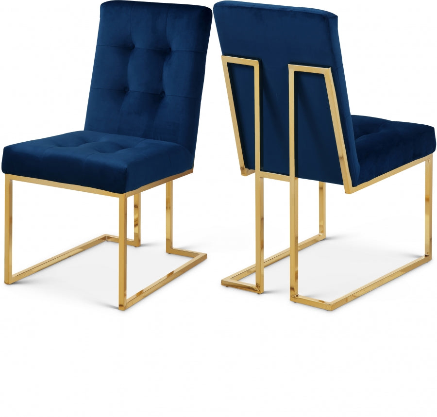 Pierre Velvet Upholstered Dining Chair - Blue