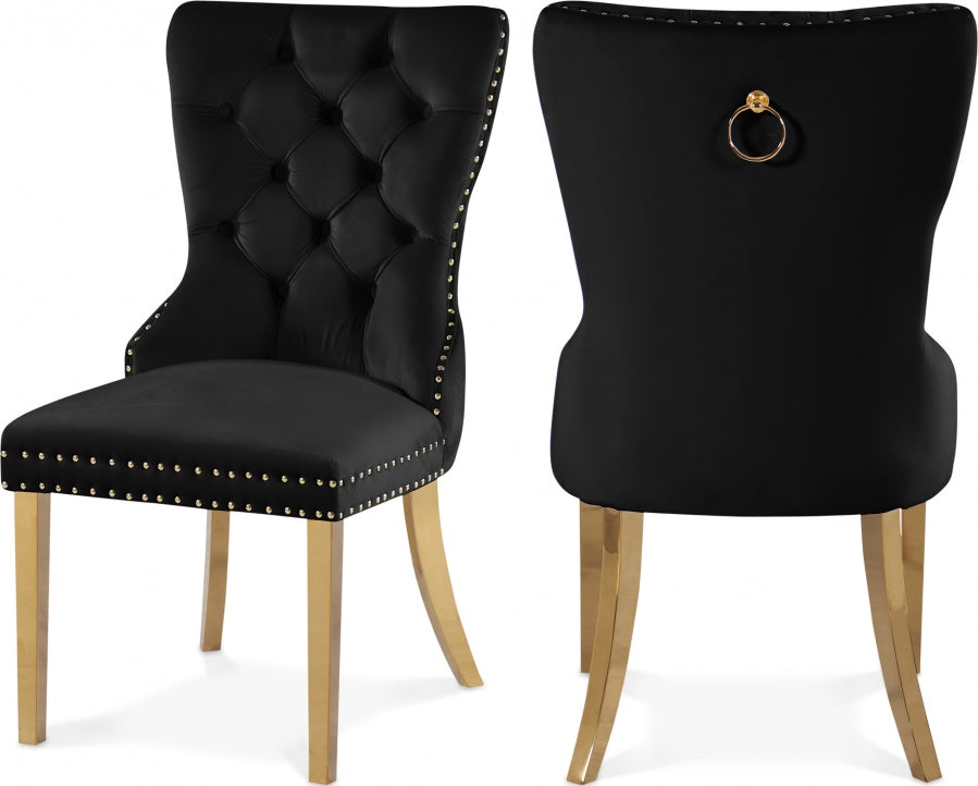 Carmen Velvet Upholstered Dining Chair - Black