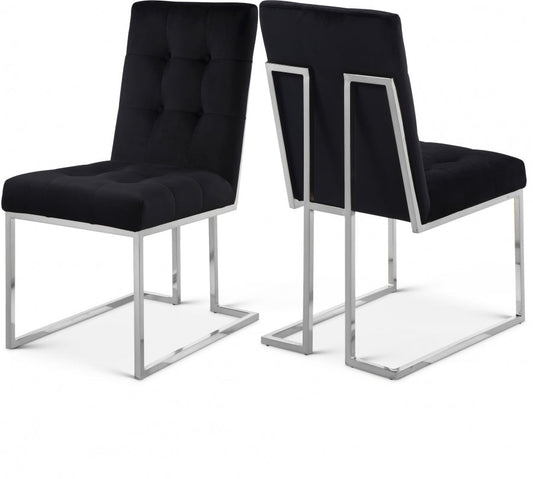 Alexis Velvet Upholstered Dining Chair - Black