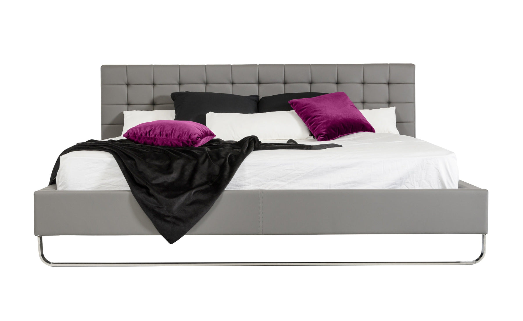 Gemma Modern Grey Leatherette Bed