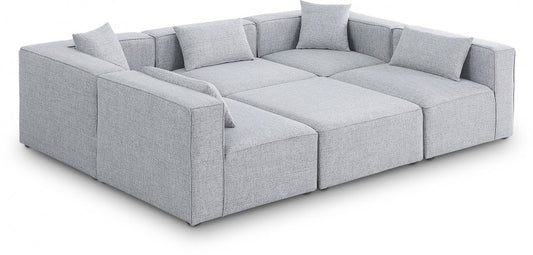 Cube 108" Fabric Upholstered 6pc Modular Sectional - Grey