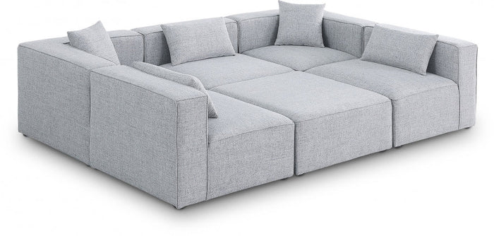 Cube 108" Fabric Upholstered 6pc Modular Sectional - Grey