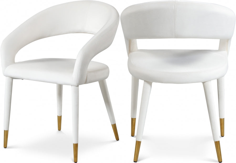 Destiny Velvet Upholstered Dining Chair - Cream