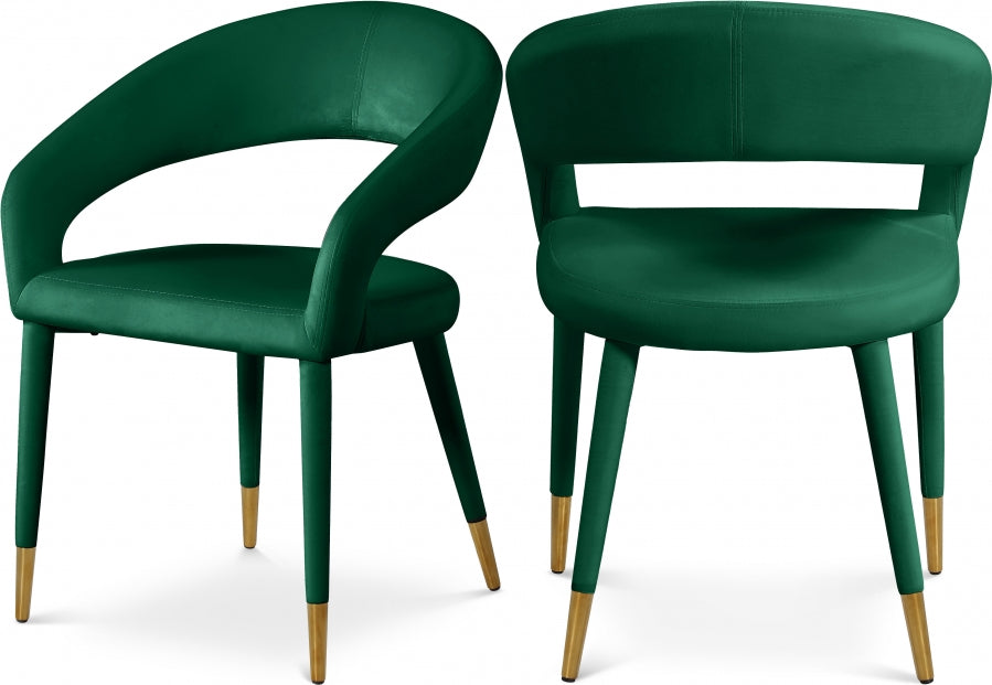 Destiny Velvet Upholstered Dining Chair - Green