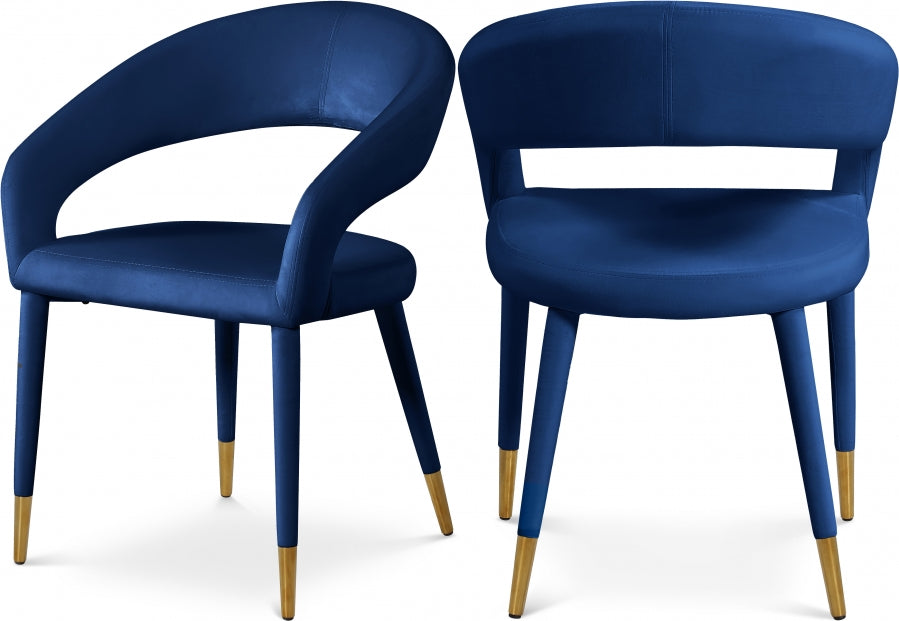 Destiny Velvet Upholstered Dining Chair - Blue