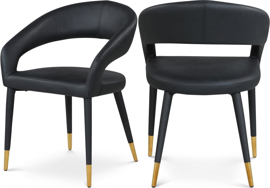 Destiny Vegan Leather Upholstered Dining Chair - Black