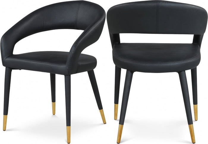 Destiny Vegan Leather Upholstered Dining Chair - Black