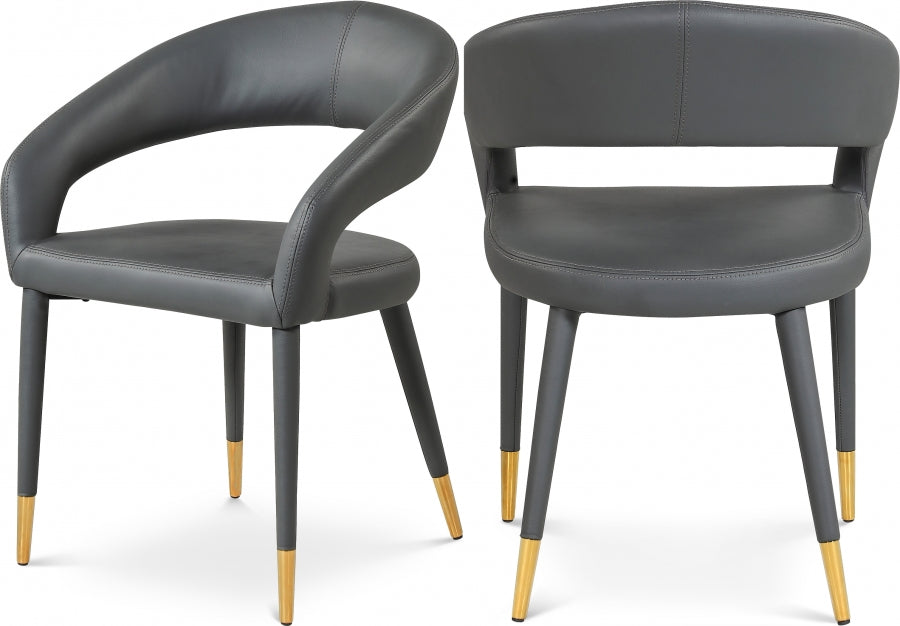 Destiny Vegan Leather Upholstered Dining Chair - Grey